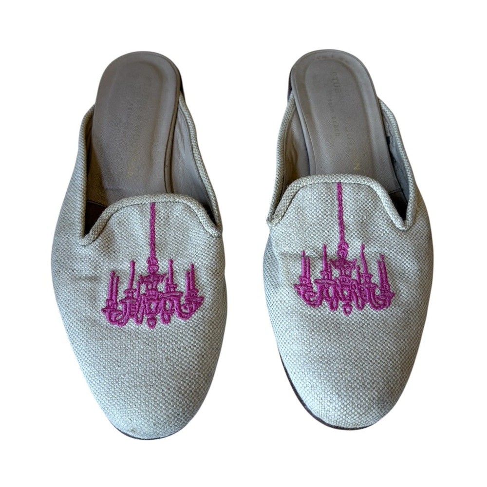Stubbs & Wootton White Creme Chandelier Mules size 8